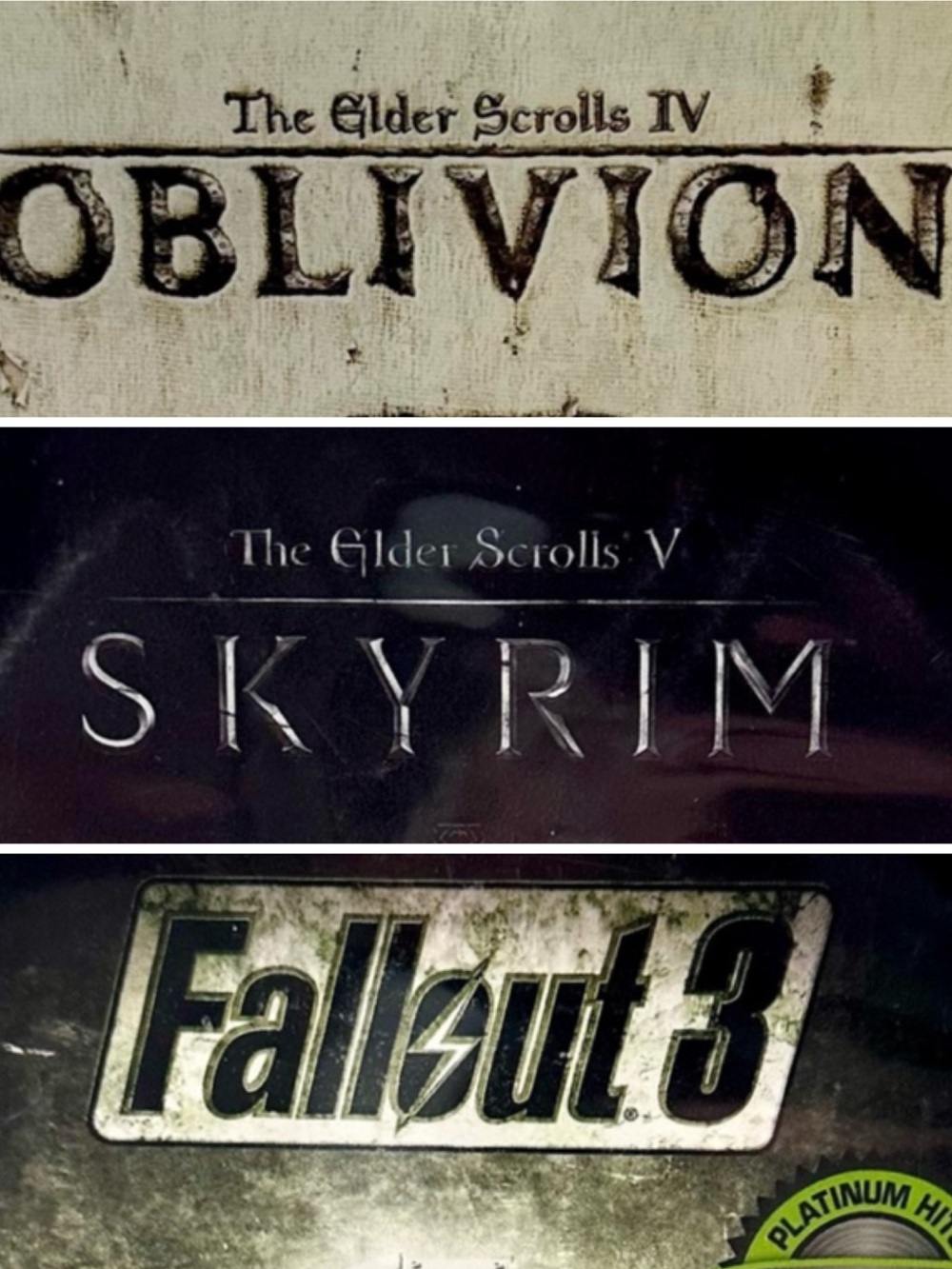 Bethesda RPG Game Bundle: Skyrim, Oblivion, Fallout 3 (CIB with Manuals)